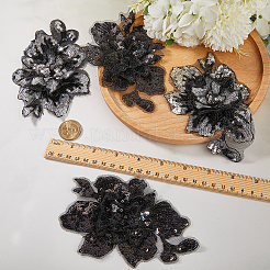 4Pcs 2 Style Fiber Lace Embroidery Sewing Appliques&nbsp;DIY-GF0007-49