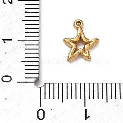 304ステンレススチールチャーム  スターのチャーム  切り取る  ゴールドカラー  10x8.5x2mm  穴：0.9mm&nbsp;SA-B007-02G-C
