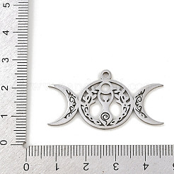 ステンレスペンダント201個  三重の月の女神のチャーム  変色防止  ステンレス鋼色  21x39.5x1mm  穴：2mm&nbsp;STAS-I344-04P