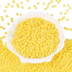 オペークガラスシードビーズ  丸い穴  ロンデル  ゴールド  4~4.5x2~3mm  穴：0.9~1mm  約6430個/ポンド&nbsp;SEED-N012-09A-03