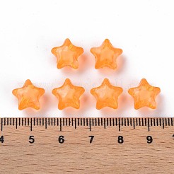 透明なアクリルビーズ  二層ビーズ  多面カット  スター  ダークオレンジ  10.5x11x7mm  穴：2mm  約1280個/500g&nbsp;TACR-S152-01A-720