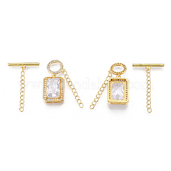 Brass Micro Pave Clear Cubic Zirconia Chain Extender&nbsp;LS-KK-R133-056-NF