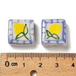Printed Handmade Porcelain Beads&nbsp;LAMP-D303-06F-01