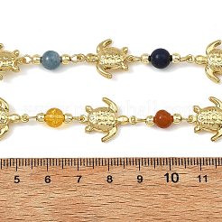 Natural & Synthetic Mixed Gemstone Handmade Round Beaded Chains&nbsp;AJEW-JB01653-01