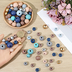 Baking Paint Wood Beads&nbsp;WOOD-SP0001-77A