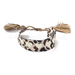 Leopard Print Pattern Polyester Cord Adjustable Bracelets&nbsp;BJEW-B127-01C