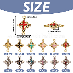 48Pcs 12 Styles Rack Plating Alloy Enamel Connector Charms&nbsp;FIND-TA0002-85