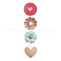 3D Flower & Heart Pattern Roll Stickers&nbsp;X-DIY-B031-05