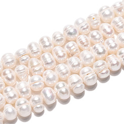 天然養殖淡水パールビーズ連売り  ポテト  乳白色  6~7x6~10mm  穴：0.6mm  約27~28個/連  6.69~6.89インチ（17~17.5cm）&nbsp;PEAR-N026-03