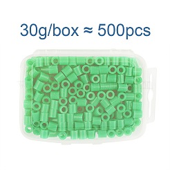 子供用1箱5mmメルティビーズpediyヒューズビーズリフィル  チューブ  ライム  5x5mm  穴：3mm  約500個/箱&nbsp;DIY-X0047-92-B