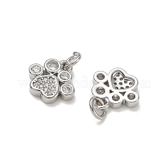 Brass Micro Pave Clear Cubic Zirconia Charms&nbsp;CU-CBA7E58-01P