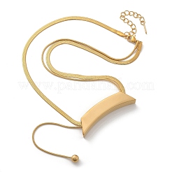 304 Stainless Steel Curved Tube Snake Chain Necklaces for Women&nbsp;NJEW-Z061-04G-02