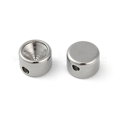 変色しない304ステンレススチールビーズ  フラットラウンド  ステンレス鋼色  8x5mm  穴：1.2mm&nbsp;STAS-C108-06P