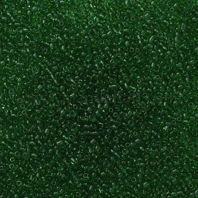 ガラスシードビーズ  トランスペアレント  ラウンド  グリーン  12/0  2mm  穴：1mm  約30000ビーズ/ポンド&nbsp;SEED-A004-2mm-7-1