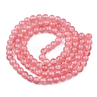 Translucent Crackle Glass Beads Strands&nbsp;CCG-T003-01D-1