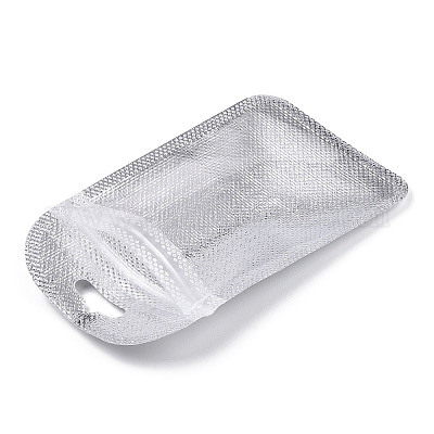 半透明のプラスチック製再封可能な包装袋  長方形  銀  11x7x0.03cm&nbsp;OPP-Q006-02S-1