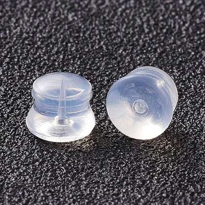 シリコン製ピアスキャッチ  ピアスバックキャッチ  スタッドピアス製作用  透明  5.5x4.5mm  穴：1mm.&nbsp;SIL-K001-01B-1