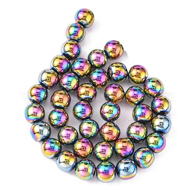Non-magnetic Synthetic Hematite Beads Strands&nbsp;G-S096-10mm-5-1