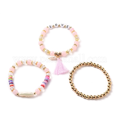 Multi-layered Stretch Beaded Bracelets Sets&nbsp;BJEW-JB05756-02-1