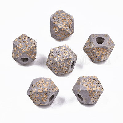 Painted Natural Wood Beads&nbsp;WOOD-T021-51A-05-1