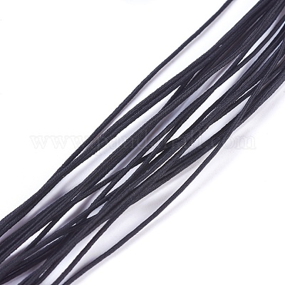 ラウンド弾性コード  ブラック  0.8mm  約22 M /バンドル&nbsp;EW-WH0008-09-1