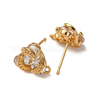 国産品 Clear Pave Brass Wholesale Cubic Earring Stud Zirconia ウェア