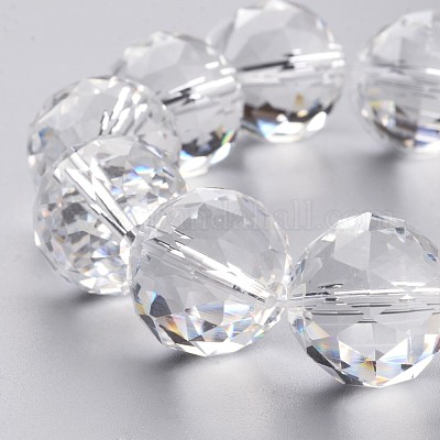 ガラスビーズ連売り  多面カット  ラウンド  透明  19.5mm  穴：2mm  約12個/連  8.6インチ（22cm）&nbsp;EGLA-J140-NA01-20mm-1