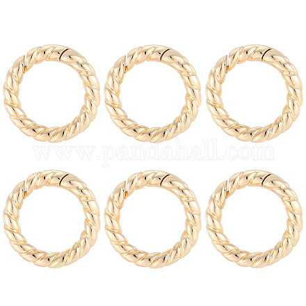 6Pcs Brass Spring Gate Clasps FIND-SC0020-67A-1