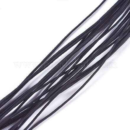 ラウンド弾性コード  ブラック  0.8mm  約22 M /バンドル&nbsp;EW-WH0008-09-1