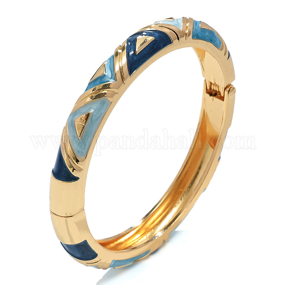 Triangle Bangles Wholesale Triangle Pattern Zinc Alloy Enamel Hinged Bangles for Women ...
