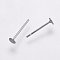 Tarnish Resistant 304 Stainless Steel Stud Earring Settings, Flat Pad Earring Post, Flat Round, Stainless Steel Color, Tray: 3mm, 12x3mm, Pin: 0.7mm