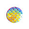 Resin Cabochons, Flat Round with Mermaid Fish Scale, Gold, 12x3mm