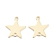 Brass Link Connectors, Long-Lasting Plated, Star, Real 14K Gold Plated, 13x12x1mm, Hole: 1.2mm