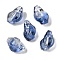 Transparent Spray Paint Glass Beads, Conch, Blue, 15~16x11x10~11mm, Hole: 1mm