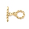 Brass Toggle Clasp, Cable Chain Ring, Rack Plating, Long-Lasting Plated, Lead Free & Cadmium Free, Real 18K Gold Plated, Ring: 11.5x8.5x2mm, Hole: 1.2mm, Bar: 4.5x14.5x2mm, Hole: 1.2mm