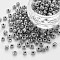 Glass Seed Beads, Ceylon, Round, Gray, 6/0, 4mm, Hole: 1.5mm, about 4500pcs/pound