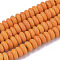 Handmade Frosted Lampwork Beads Strands, Rondelle, Orange, 8x3.5~4.5mm, Hole: 1.5mm, about 108pcs/Strand, 15.75 inch
