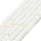 Opaque Glass Beads Strands, Faceted(32 Facets), Round, White, 6x5.5mm, Hole: 0.9mm, about 94~97pcs/strand, 21.06~21.18''(53.5~53.8cm)