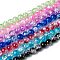 Baking Paint Crackle Glass Bead Strands, Two Tone, Round, Mixed Color, 8mm, Hole: 1.3~1.6mm, about 100pcs/strand, 31.4 inch