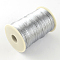 Polyester Cords, Satin Rattail Cord, Silver, 2mm, about 98.42 yards(90m)/roll