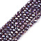 Electroplate Glass Beads Strands, Opaque Solid Color, AB Color Plated, Faceted, Rondelle, Purple, 2.9~3.3x2mm, Hole: 0.8mm, about 135~140pcs/strand, 32~34cm