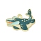 Alloy Enamel Pendants, Golden, Shark, 19.5x24x2mm, Hole: 2mm