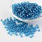 6/0 Round Silver Lined Round Hole Glass Seed Beads, Pale Turquoise, 4mm, Hole: 1.5mm, about 737pcs/50g