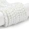 Opaque Glass Beads Strands, Faceted(32 Facets), Round, White, 4mm, Hole: 0.8mm, about 87~93pcs/strand, 32~33cm