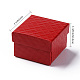 正方形の厚紙リングボックス  内部のスポンジ  レッド  2x2x1-3/8インチ（5x5x3.5cm）&nbsp;CBOX-S020-01-3