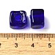 手作りランプワークビーズ  キューブ  ブルー  8.5~10x8.5~10.5x8~10.5mm  穴：4mm&nbsp;LAMP-B025-01A-02-2