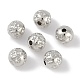 CCBプラスチックビーズ  ラウンド  銀  7.5x7mm  穴：1.8mm&nbsp;ALUM-U001-05B-1