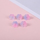 ガラスビーズ  ユリの花  パールピンク  12x8mm  穴：1.4mm&nbsp;GLAA-YW0003-37E-1