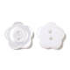 樹脂ボタン  染め  花  ホワイト  12x2.5mm  穴：1mm&nbsp;RESI-D031-12mm-01-4