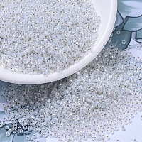 MIYUKIラウンドロカイユビーズ  日本製シードビーズ  11/0  （rr551)金箔裏地オパール  2x1.3mm  穴：0.8mm  約1111個/10g&nbsp;X-SEED-G007-RR0551